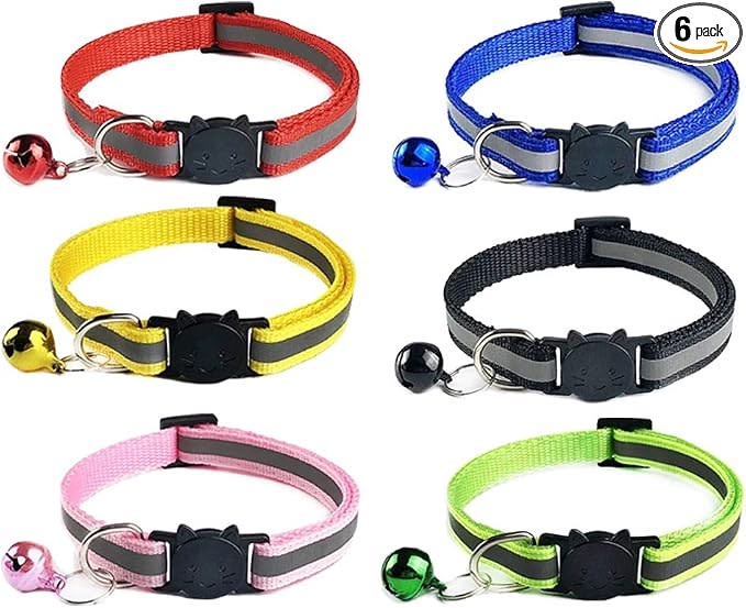 Collier Chat Anti-Étranglement — lot de 6