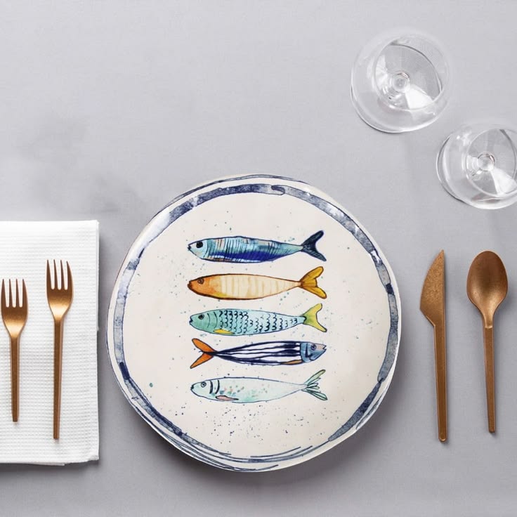 Assiette Plate 26 cm Peixe — 6 pièces