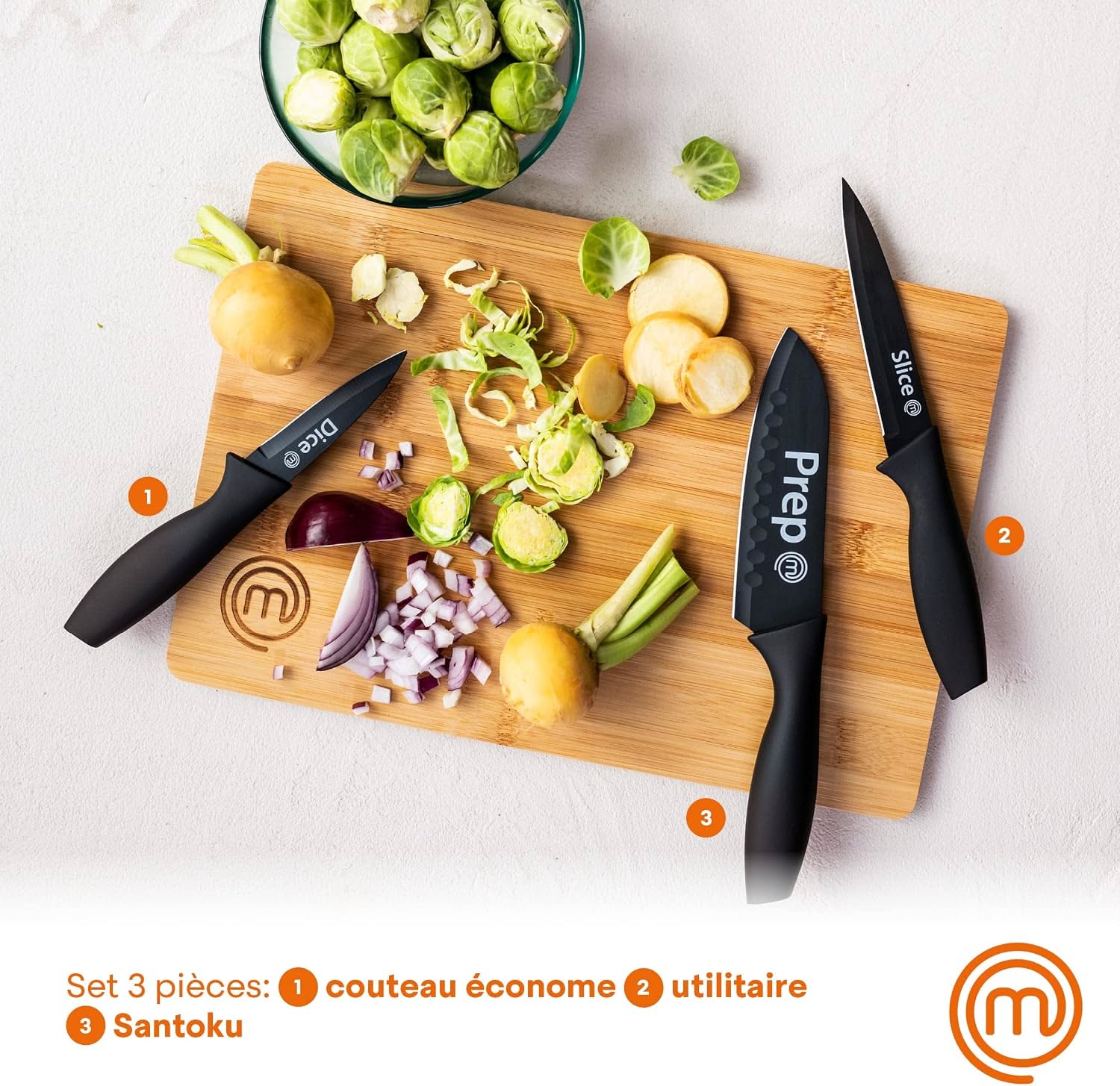 Set 3 Couteaux — Office, Universel, Chef